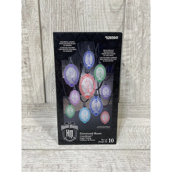 Gemmy Holiday Disney Haunted Mansion Graveyard Busts Color Morph